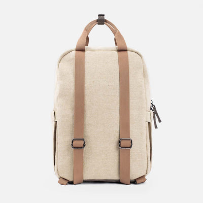 Small Hemp backpack ベージュ&グリーン