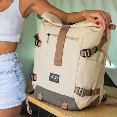 NOMAD backpack ベージュ&グリーン