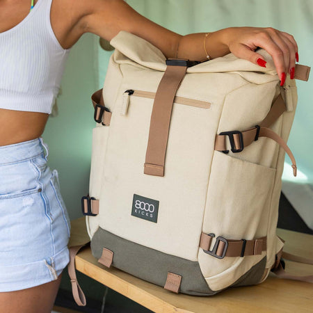 NOMAD backpack ベージュ&グリーン
